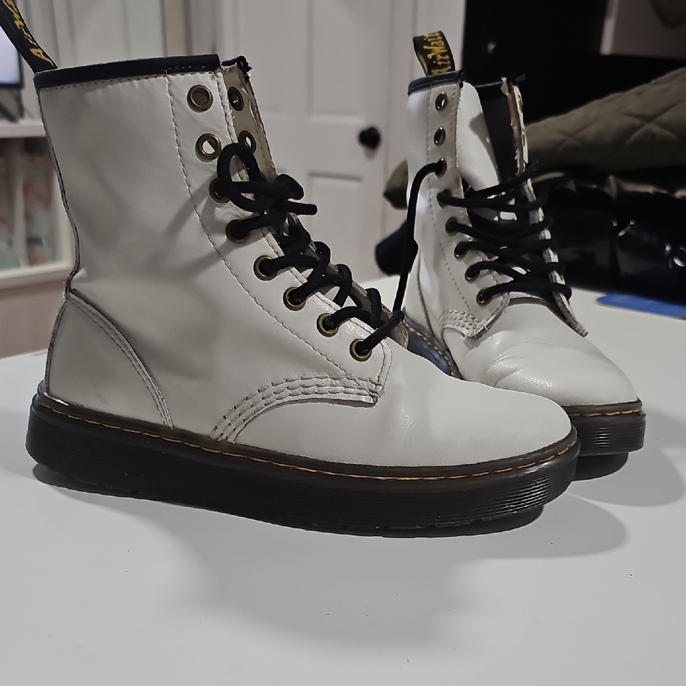 Dr. Martens White Ankle Boots
